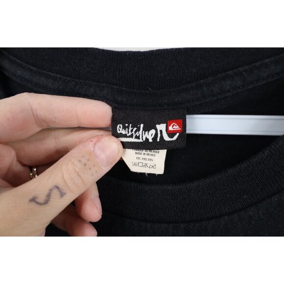 Vintage Y2K Quiksilver Surfing Mens 2XL Faded Spell Out Short Sleeve T-Shirt - Picture 6 of 14